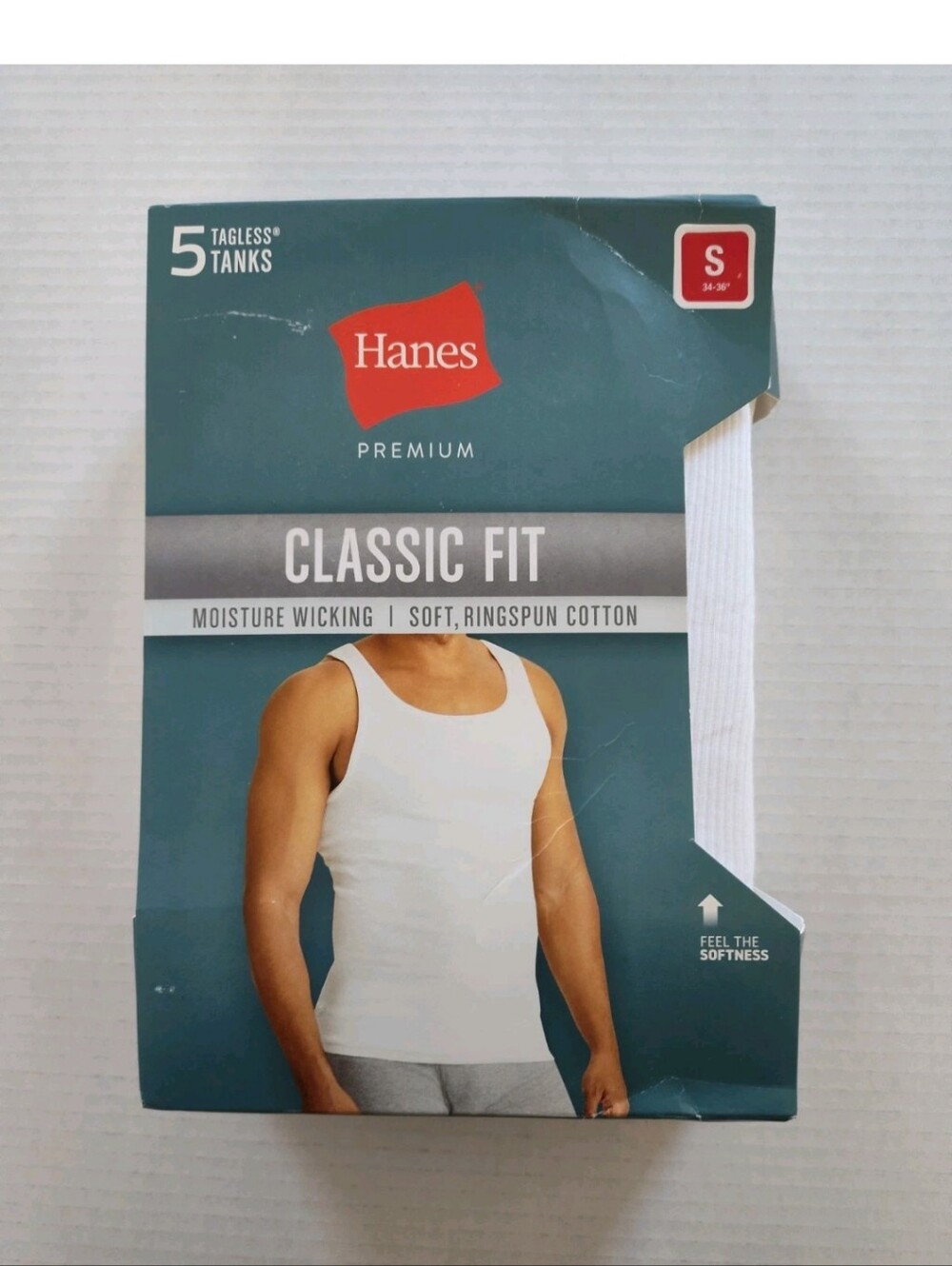 Hanes Premium Men's Comfort Tank Top Undershirts Pk Of 5 White Size S Cotton